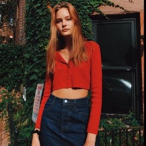 Brandy Melville Athelia Red Cardigan Sweater OS/XS